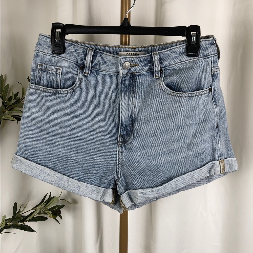 PacSun Cuffed High-Rise Mom Shorts 100% Cotton Sz 28 (B1)